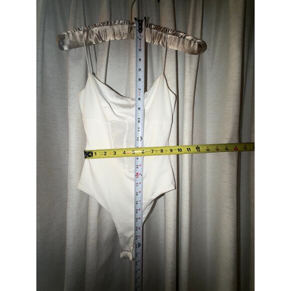 Princess Polly Cream White Mesh Strappy Camisole Bodysuit XS 0 One piece bridal - Picture 9 of 10